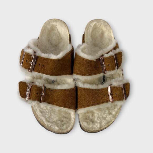Birkenstock Arizona Shearling-Lined Suede Sandals Size 6 - Picture 7 of 12